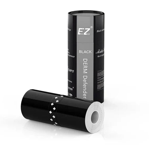 Escudo protector adhesivo para tatuajes EZ Derm Defender, negro